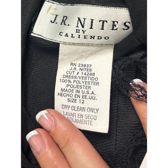 j.r. nites by caliendo y2k formal dress with ribbon and beaded butterflies sz 12 - Picture 3 of 4